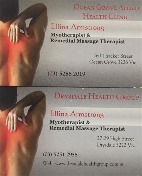 massage portarlington|Ellina Armstrong Myotherapy & Remedial Massage Therapy